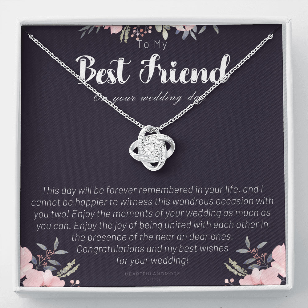 To My Best Friend On Her Wedding Day, Bride Gift From Maid of Honor, Best Friend Gift to Bride, Best Friend to Bride Necklace, Wedding Gift