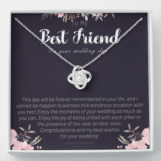 To My Best Friend On Her Wedding Day, Bride Gift From Maid of Honor, Best Friend Gift to Bride, Best Friend to Bride Necklace, Wedding Gift
