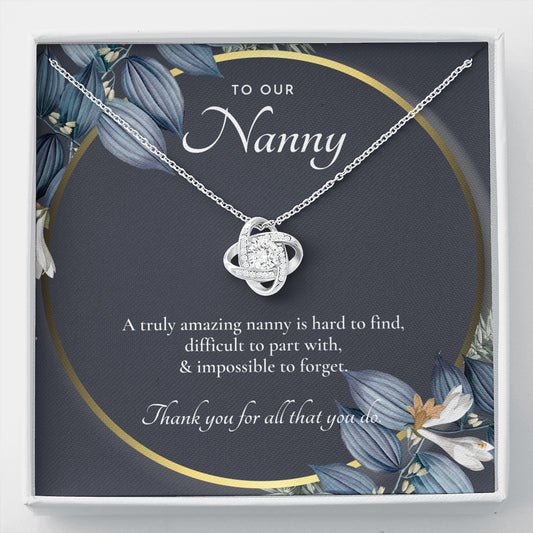 Nanny Appreciation Necklace Gift, Nanny Thank You Gift, Thank you Nanny, Gift for Nanny Leaving, A Truly Amazing Babysitter Gift, Best Nanny