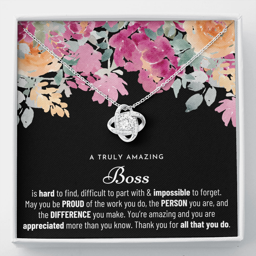 Gift For Female Boss, Boss Retirement Gift, Boss Appreciation Gift, Birthday, Love Knot Necklace