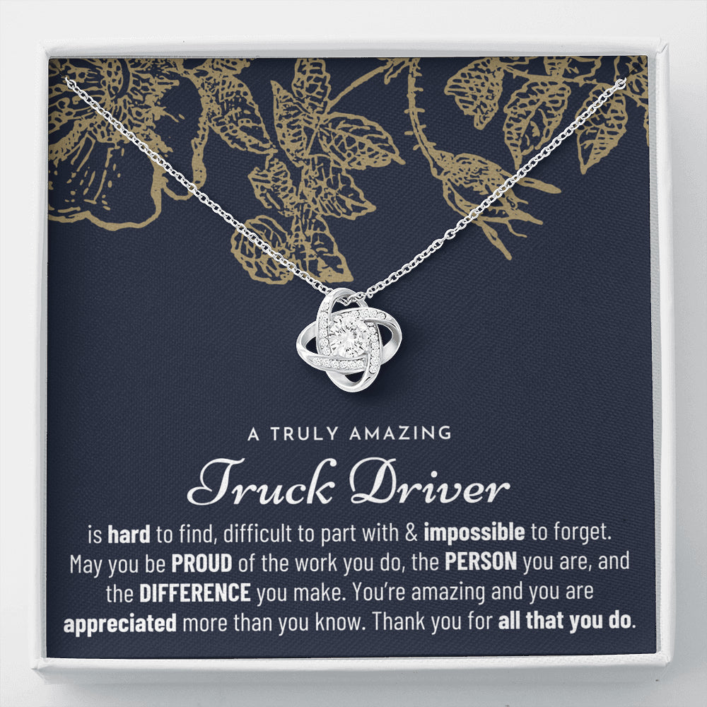 Gift For Female Truck Driver, Truck Driver Gift, Truck Driver Appreciation Gift, Birthday, Love Knot Necklace