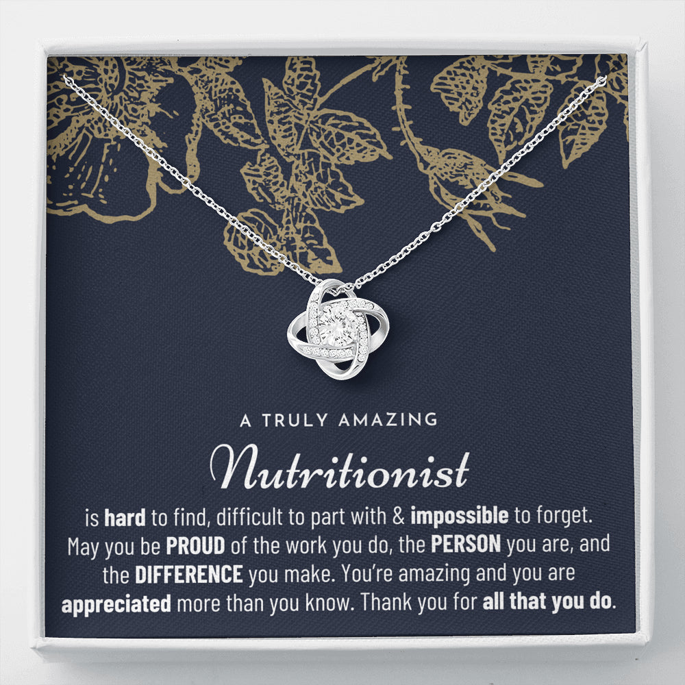 Gift For Female Nutritionist, Nutritionist Gift, Nutritionist Appreciation Gift, Birthday, Love Knot Necklace