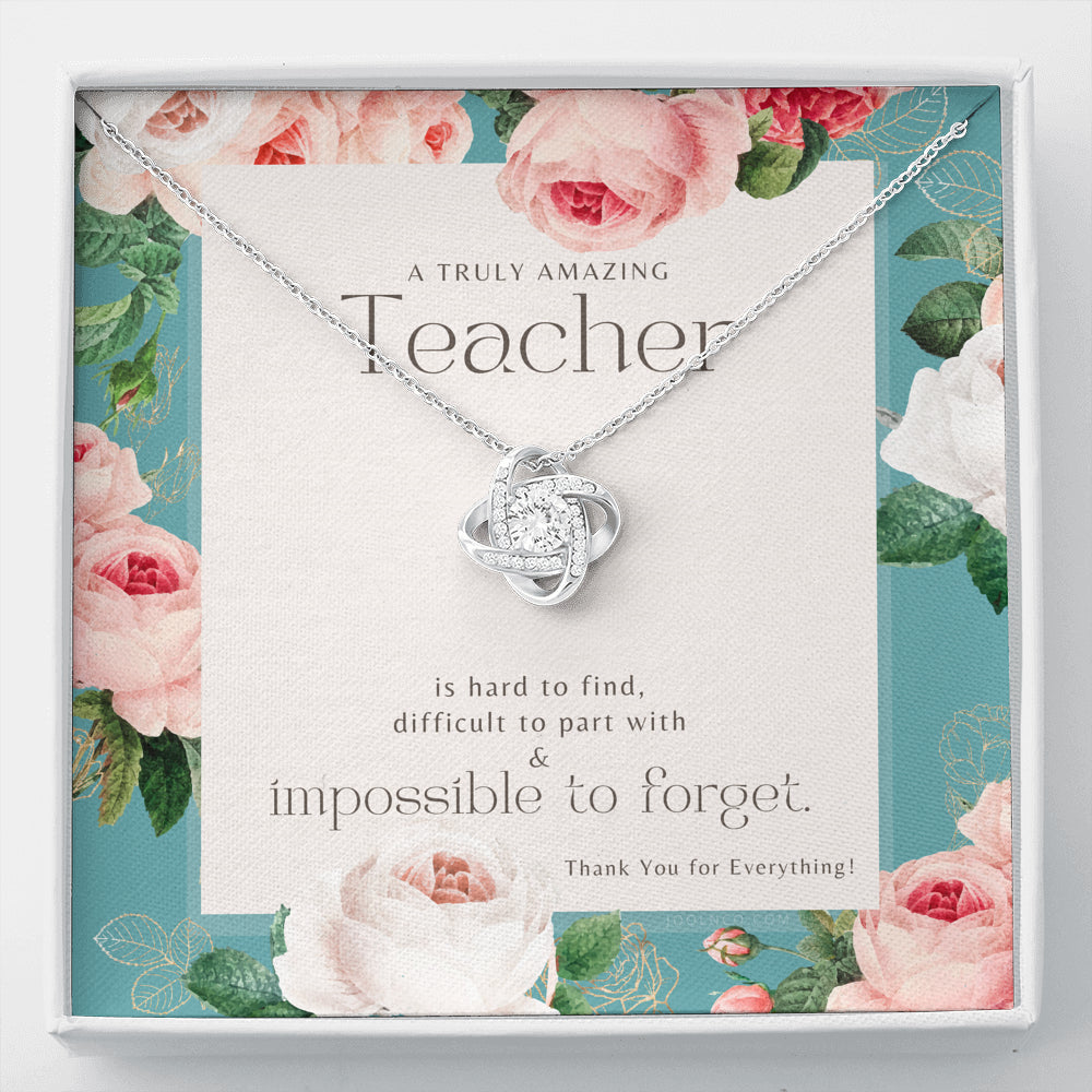 Teacher Gift, Gift for Teacher Necklace, A Truly Amazing Teacher Appreciation Gift