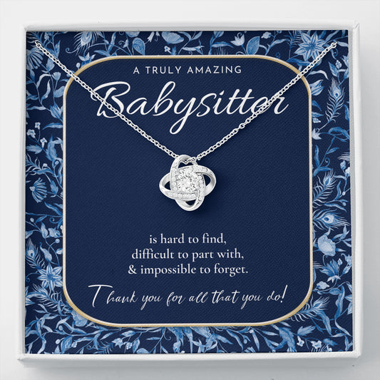 Nanny Appreciation Necklace Gift, Nanny Thank You Gift, Thank you Nanny, Gift for Nanny Leaving, A Truly Amazing Babysitter Gift, Best Nanny