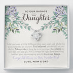 Love Knot Necklace, To Our Badass Daughter, Straighten Your Crown Necklace, Parents Daughter Necklace, Daughter Graduation Gift, Graduation on Pandemic