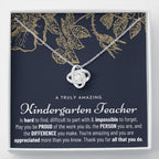 Gift For Female Kindergarten Teacher, Kindergarten Teacher Retirement Gift, Kindergarten Teacher Appreciation Gift, Birthday, Love Knot Necklace