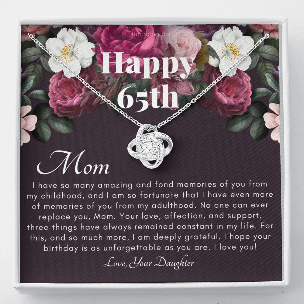 Mother's 65th Birthday Gift | Gift for Mom on her birthday | Gift For Mom from Daughter | Mom Necklace | Best Mom Gift Message Card