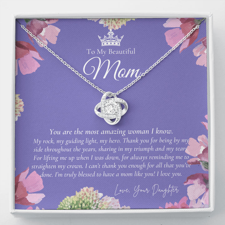To My Beautiful Mom Necklace | Beautiful Mom Gift | Mother’s Day Gift | Birthday Gift | Gift from Daughter on Wedding Day