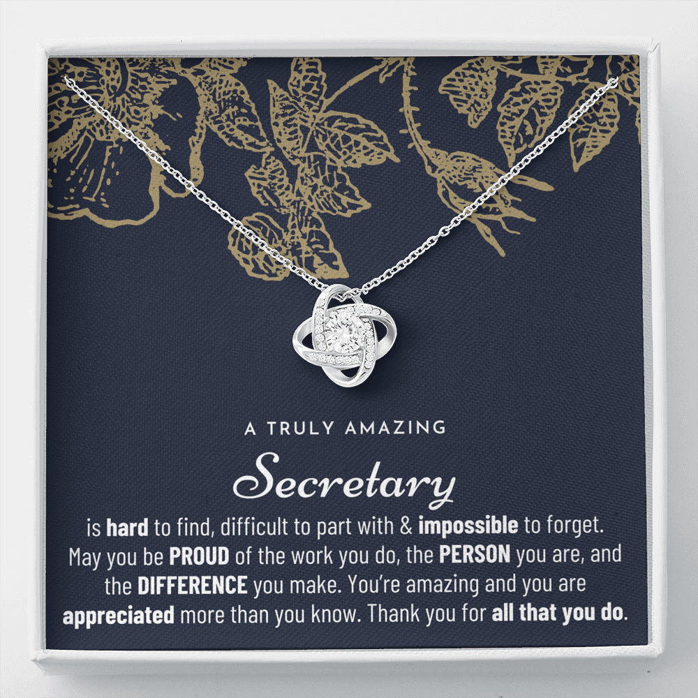 Gift For Female Secretary, Secretary Gift, Secretary Appreciation Gift, Birthday, Love Knot Necklace