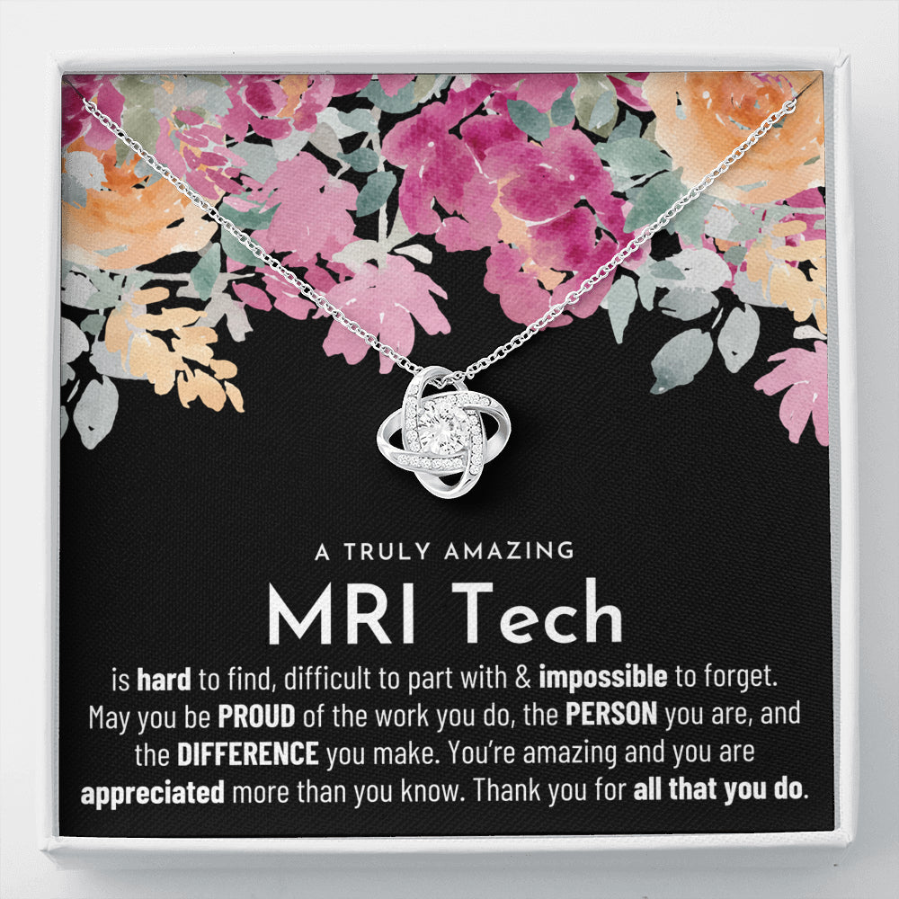 Gift For Female MRI Tech, MRI Tech Retirement Gift, MRI Tech Appreciation Gift, Birthday, Love Knot Necklace