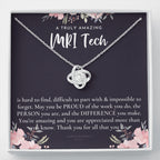 Gift For Female MRI Tech, MRI Tech Retirement Gift, MRI Tech Appreciation Gift, Birthday, Love Knot Necklace