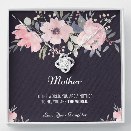 Mom Necklace, Gift from Daughter, Birthday Gift for Mom, Gift for Mother's Day, Love Knot Necklace for Mom, Daughter to Mother Gift