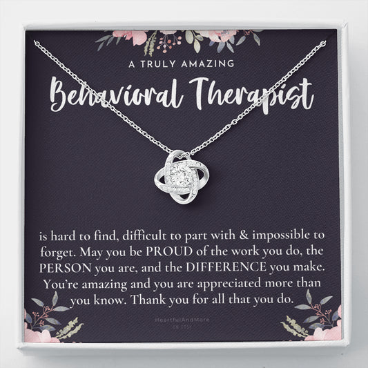 Gift For Behavioral Therapist, Behavioral Therapist Gift, Behavioral Therapist Appreciation Gift, Birthday, Love Knot Necklace