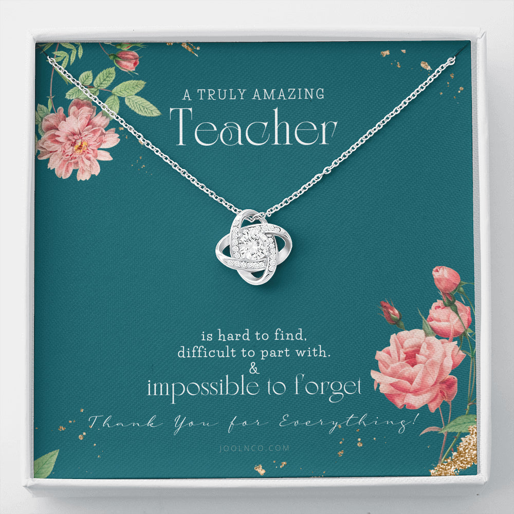 Teacher Gift, Gift for Teacher Necklace, A Truly Amazing Teacher Appreciation Gift