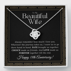 18 Year Anniversary Gift For Wife - Love Knot Necklace