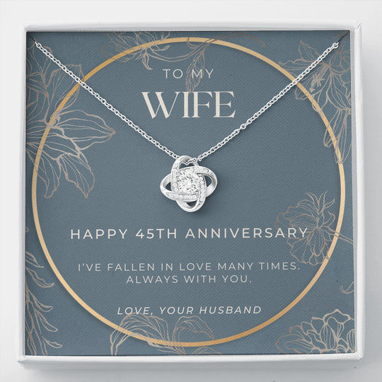 45 Year Anniversary Gift For Wife - Love Knot Necklace