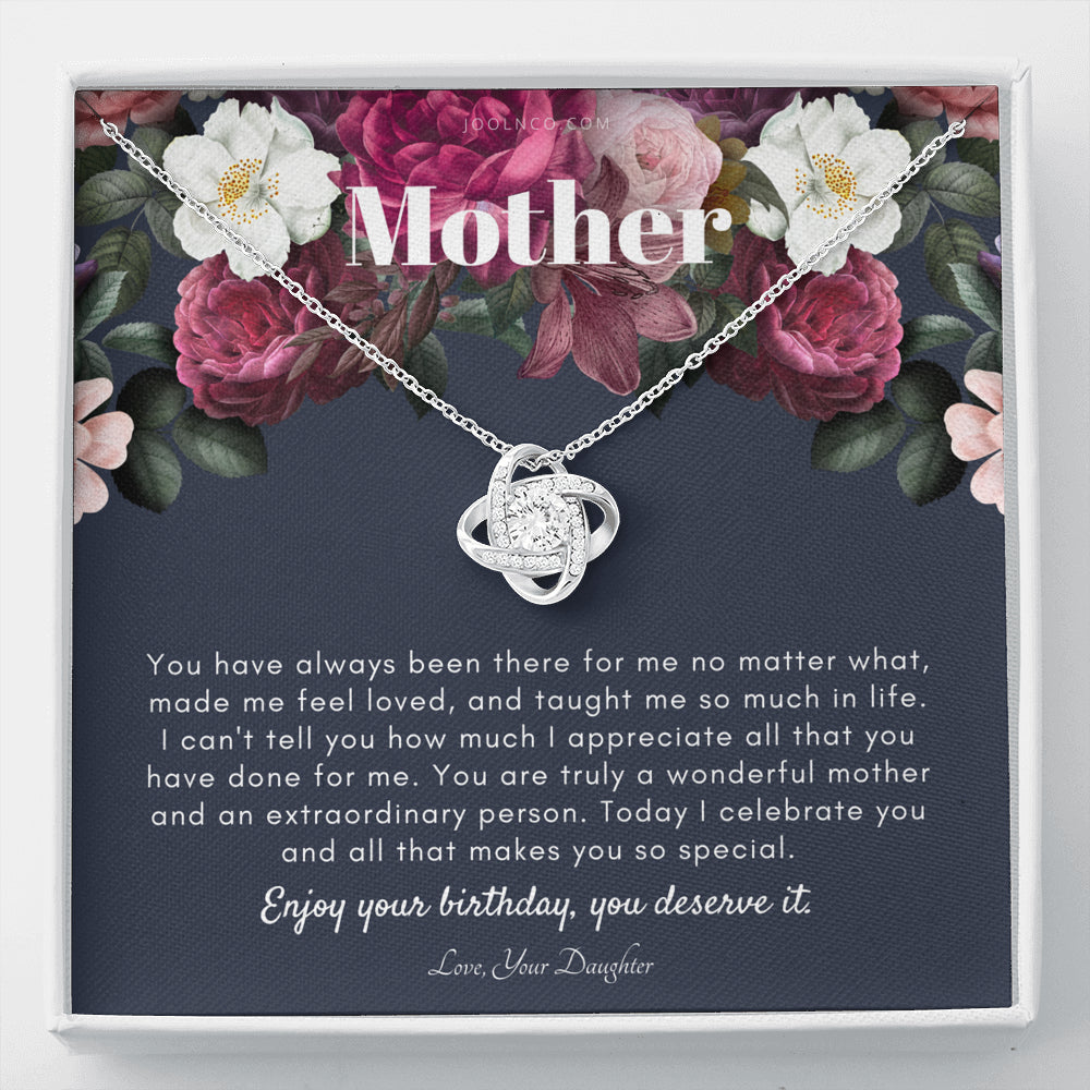 Love Knot Necklace | Mother's Birthday Gift | Necklace for Mom's birthday | Elegant Gift For Mom from Daughter | Best Mom Gift Message Card | Elegant Gift