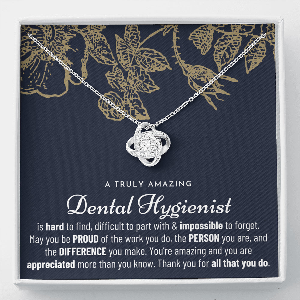 Gift For Female Dental Hygienist, Dental Hygienist Gift, Dental Hygienist Appreciation Gift, Birthday, Love Knot Necklace