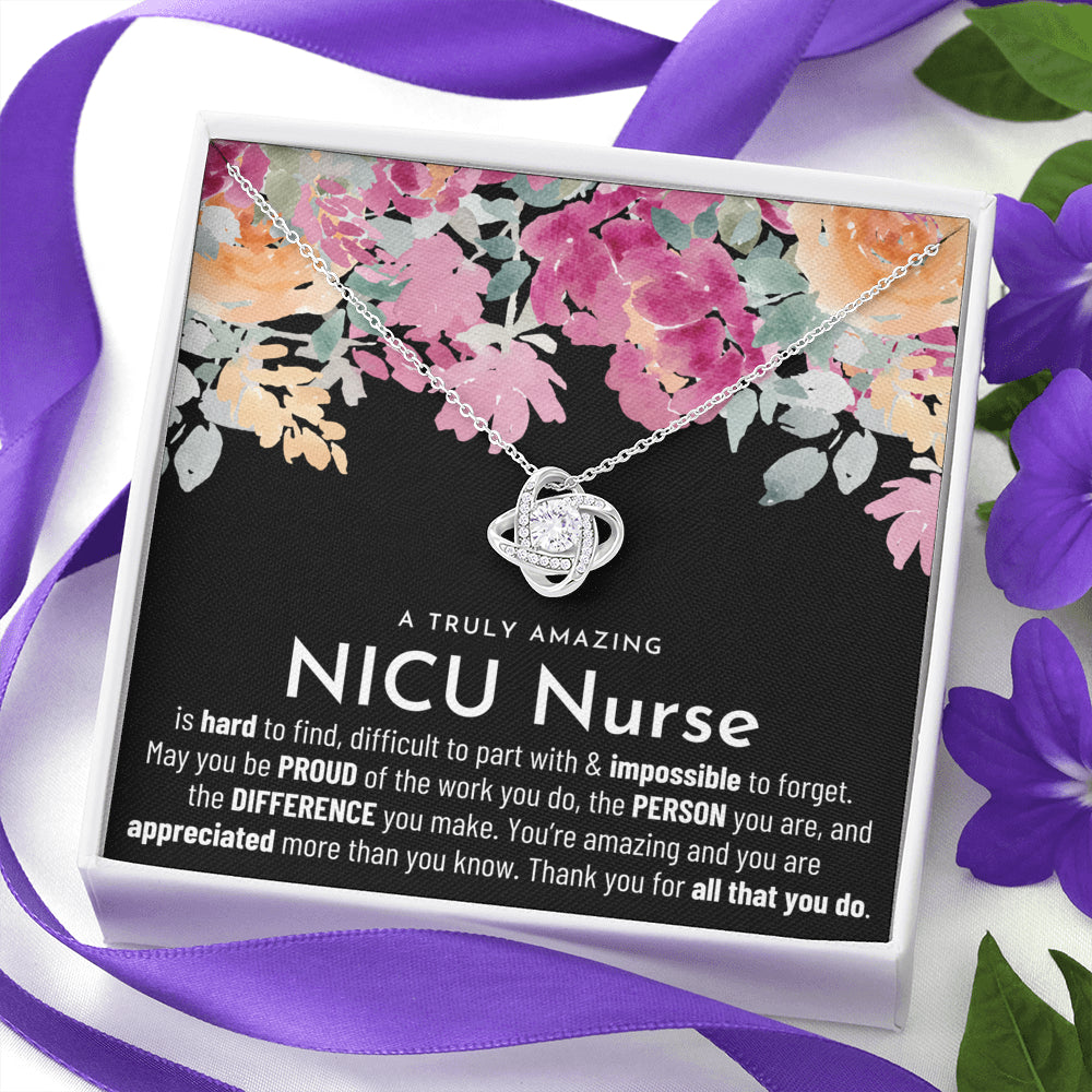 Gift For NICU Nurse, NICU Nurse Retirement Gift, NICU Nurse Appreciation Gift, Birthday, Love Knot Necklace
