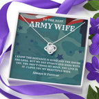 Army Wife Gift, Military Gift Wife, To The Best Army Wife In The World, Army Jewelry, Deployment Necklace, Deployment Gift, Gift for Army Wife