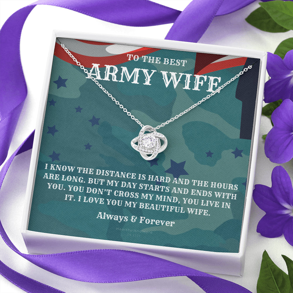Army Wife Gift, Military Gift Wife, To The Best Army Wife In The World, Army Jewelry, Deployment Necklace, Deployment Gift, Gift for Army Wife