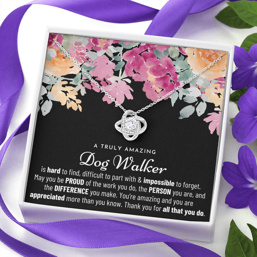 Gift For Female Dog Walker, Dog Walker Retirement Gift, Dog Walker Appreciation Gift, Birthday, Love Knot Necklace