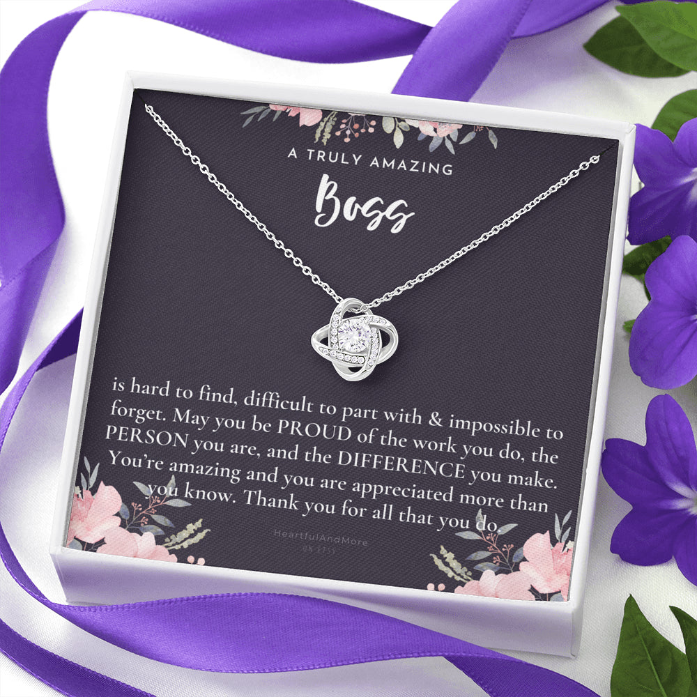 Gift For Female Boss, Boss Retirement Gift, Boss Appreciation Gift, Birthday, Love Knot Necklace