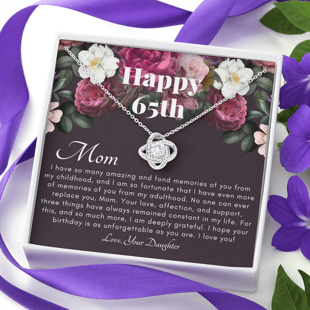 Mother's 65th Birthday Gift | Gift for Mom on her birthday | Gift For Mom from Daughter | Mom Necklace | Best Mom Gift Message Card