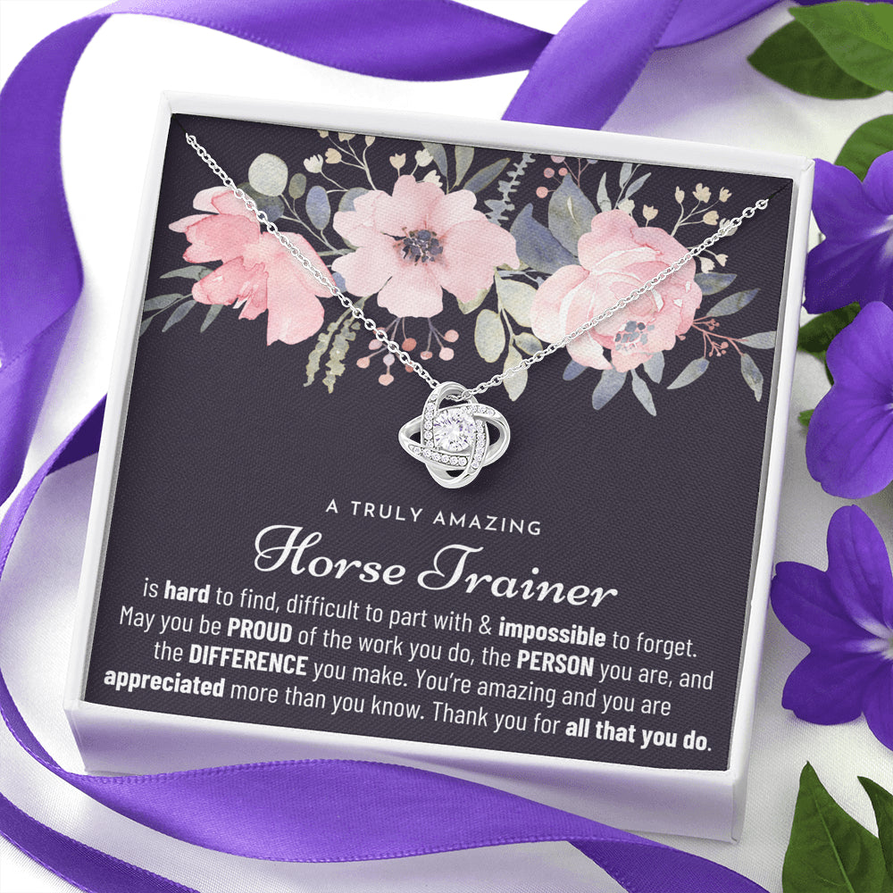Gift For Horse Trainer, Horse Trainer Gift, Horse Trainer Appreciation Gift, Birthday, Love Knot Necklace