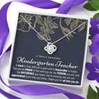 Gift For Female Kindergarten Teacher, Kindergarten Teacher Retirement Gift, Kindergarten Teacher Appreciation Gift, Birthday, Love Knot Necklace
