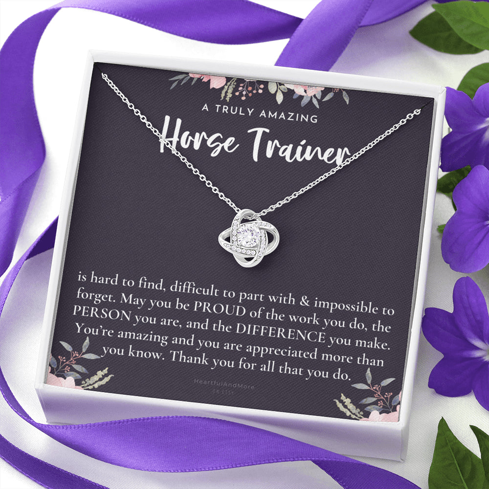 Gift For Horse Trainer, Horse Trainer Gift, Horse Trainer Appreciation Gift, Birthday, Love Knot Necklace