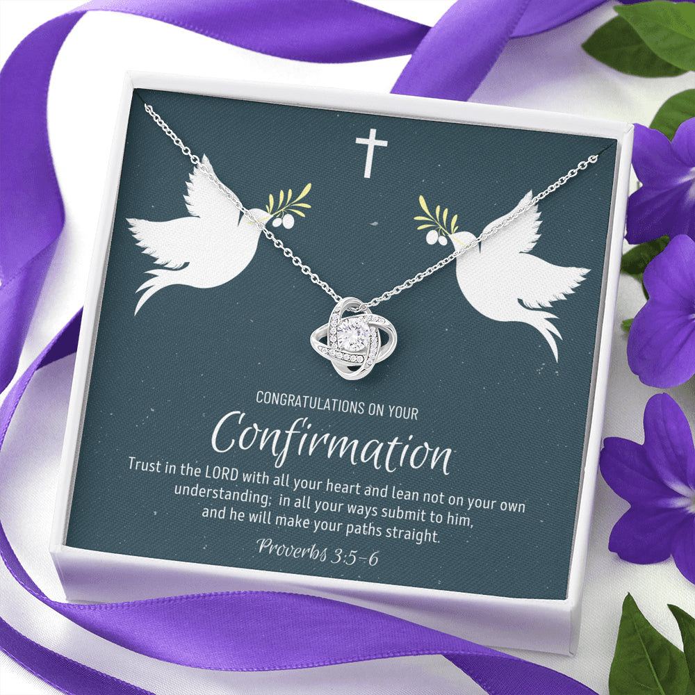 Confirmation Gift For Girls, Confirmation Granddaughter, Love Knot Necklace,  Confirmation Gift Ideas For Girls, Catholic Confirmation Gift