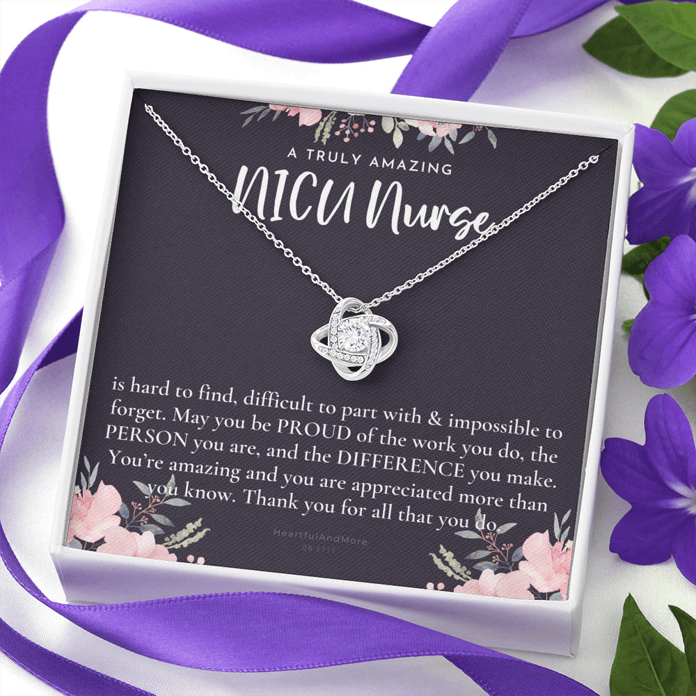Gift For NICU Nurse, NICU Nurse Retirement Gift, NICU Nurse Appreciation Gift, Birthday, Love Knot Necklace
