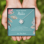 Love Knot Necklace, To My Badass Niece, Straighten Your Crown Necklace, Uncle Niece Necklace, Niece Graduation Gift, Graduation on Pandemic