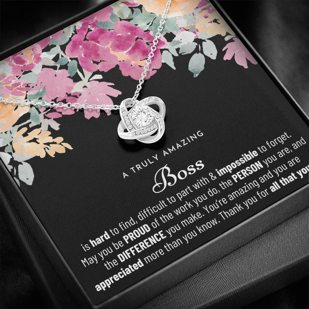 Gift For Female Boss, Boss Retirement Gift, Boss Appreciation Gift, Birthday, Love Knot Necklace