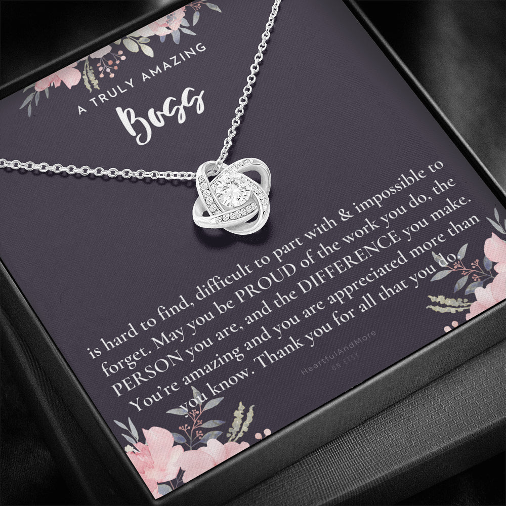Gift For Female Boss, Boss Retirement Gift, Boss Appreciation Gift, Birthday, Love Knot Necklace