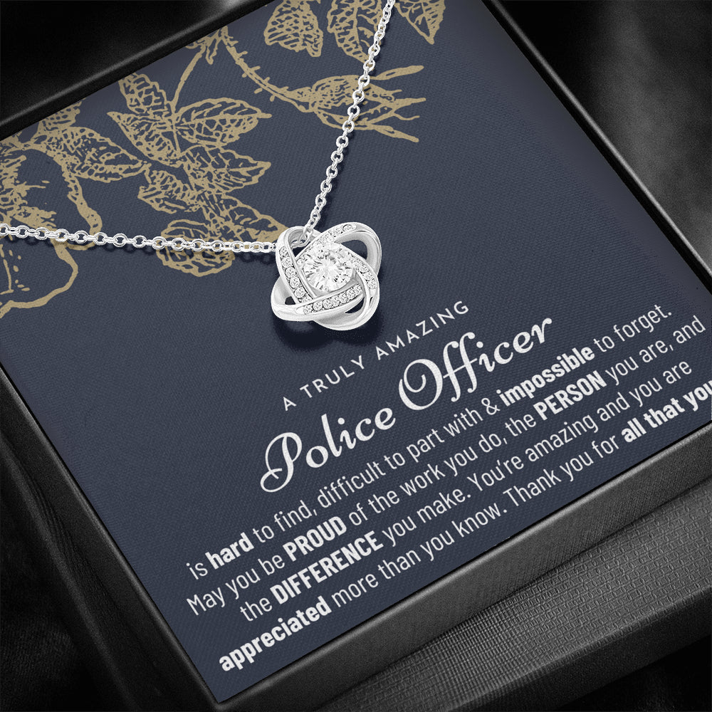 Gift For Female Police officer, Police officer Retirement Gift, Police officer Appreciation Gift, Birthday, Love Knot Necklace
