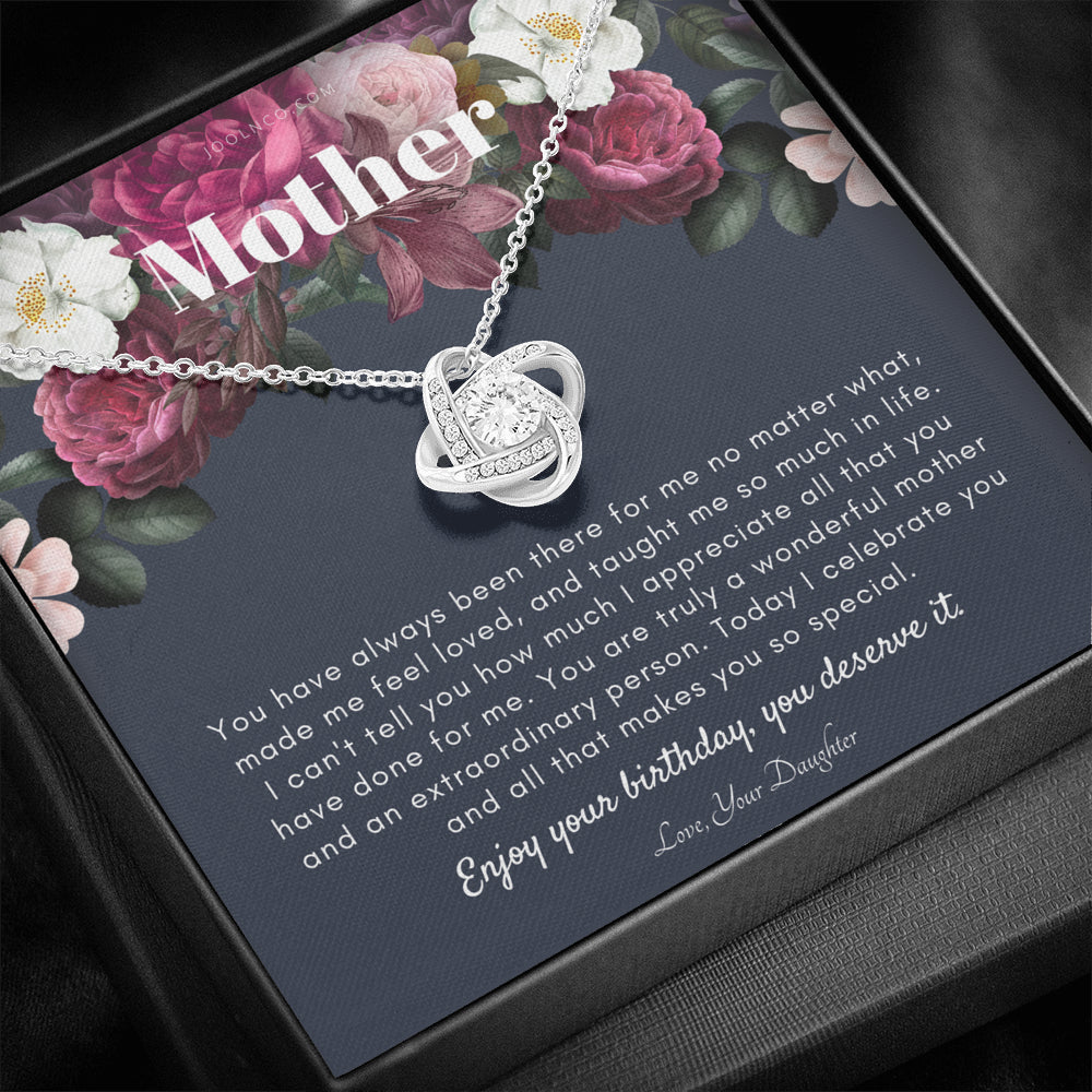 Love Knot Necklace | Mother's Birthday Gift | Necklace for Mom's birthday | Elegant Gift For Mom from Daughter | Best Mom Gift Message Card | Elegant Gift