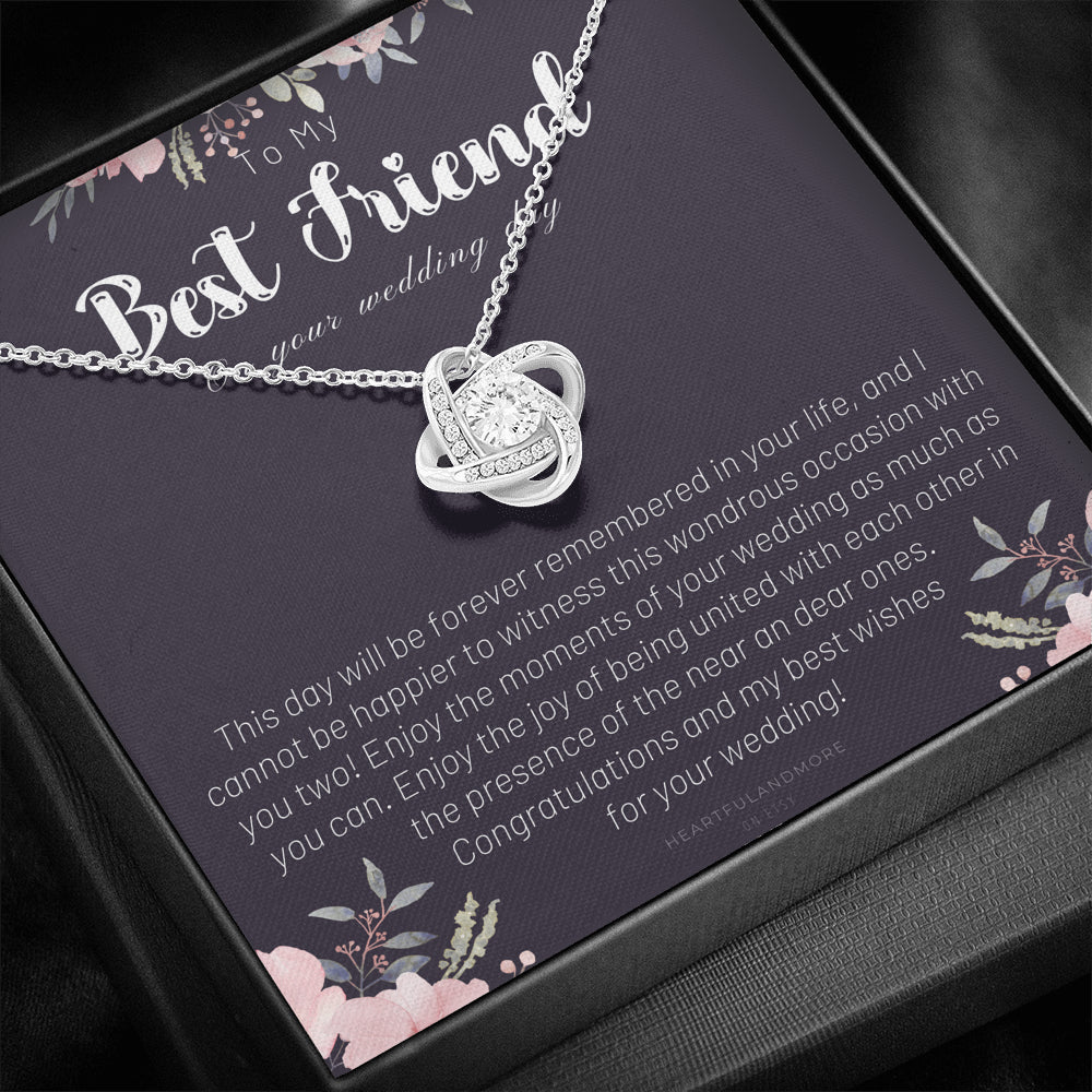 To My Best Friend On Her Wedding Day, Bride Gift From Maid of Honor, Best Friend Gift to Bride, Best Friend to Bride Necklace, Wedding Gift