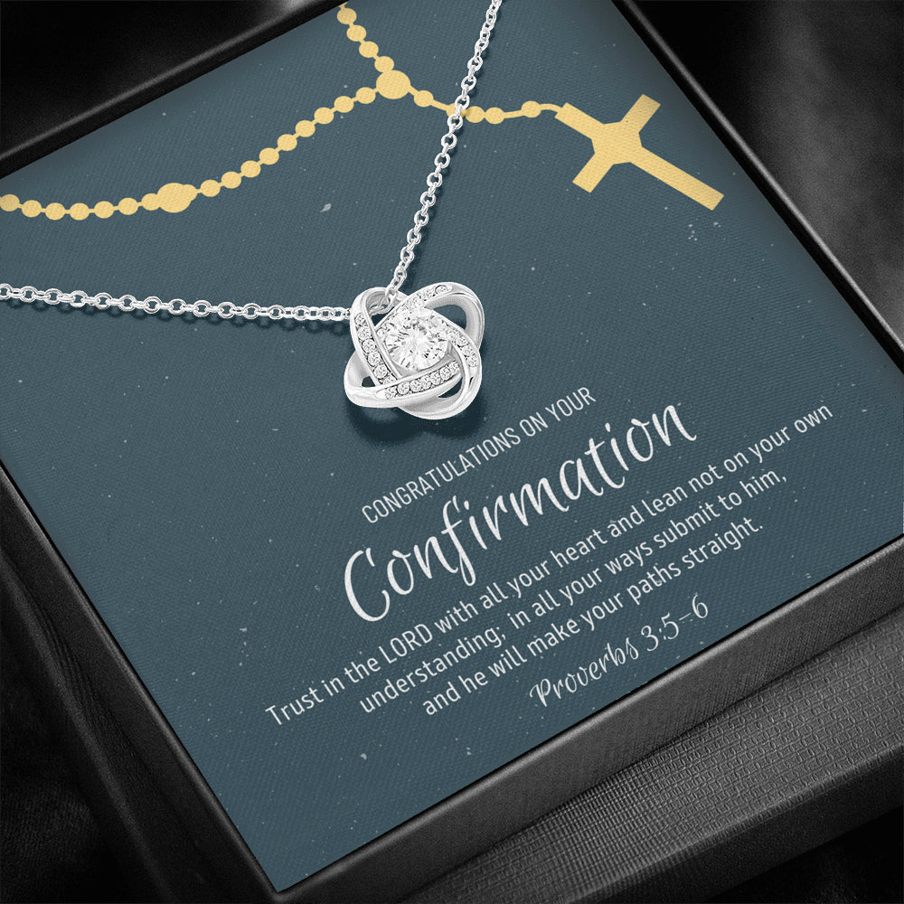 Confirmation Gift For Girls, Confirmation Granddaughter, Love Knot Necklace,  Confirmation Gift Ideas For Girls, Catholic Confirmation Gift