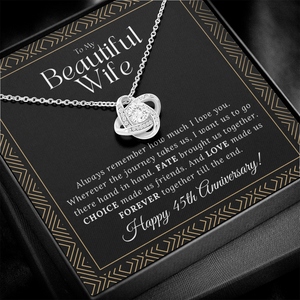 45 Year Anniversary Gift For Wife - Love Knot Necklace