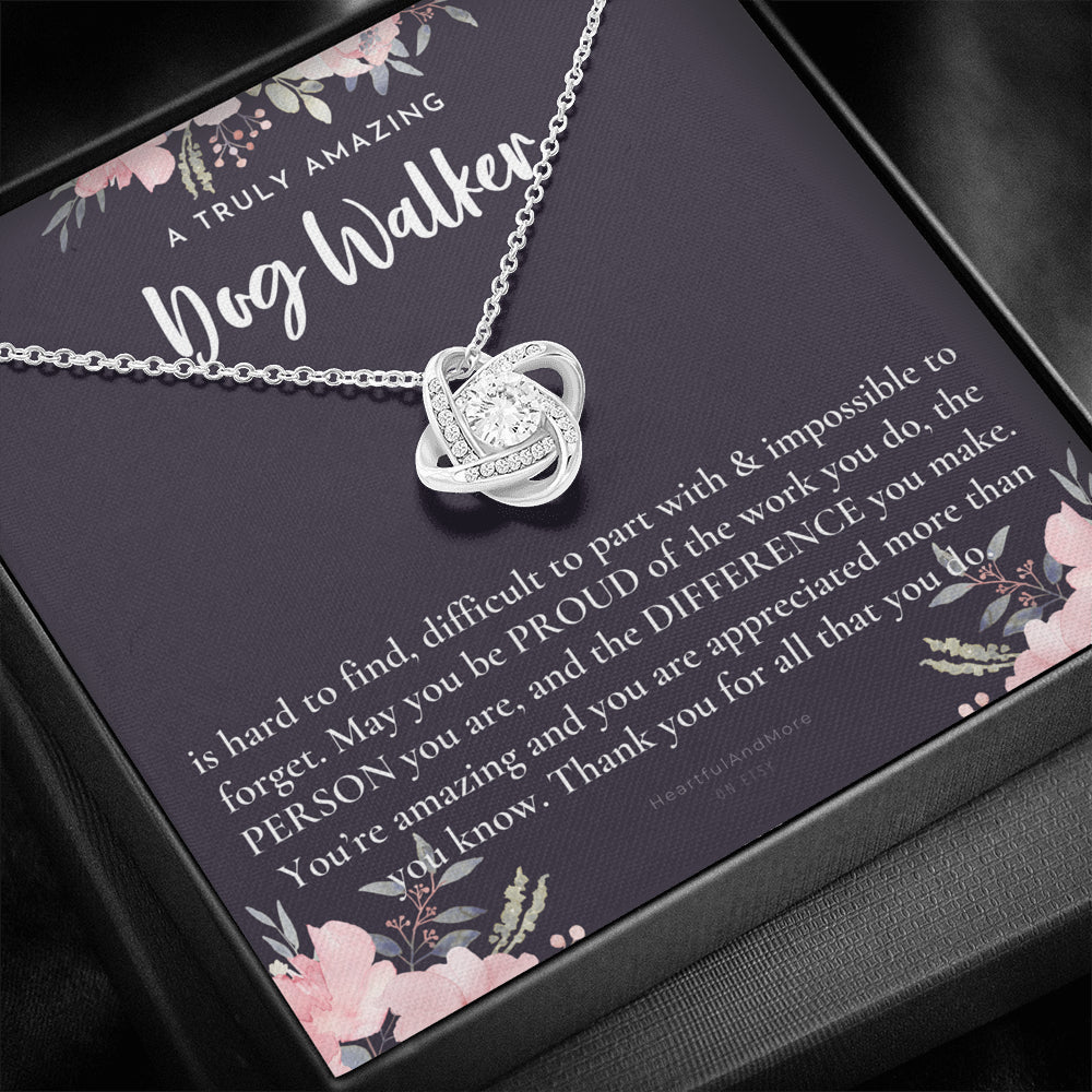 Gift For Female Dog Walker, Dog Walker Retirement Gift, Dog Walker Appreciation Gift, Birthday, Love Knot Necklace