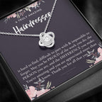 Gift For Female Hair Dresser, Hair Dresser Retirement Gift, Hair Dresser Appreciation Gift, Birthday, Love Knot Necklace