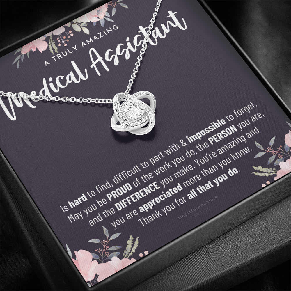 Gift For Female Medical Assistant, Medical Assistant Gift, Medical Assistant Appreciation Gift, Birthday, Love Knot Necklace