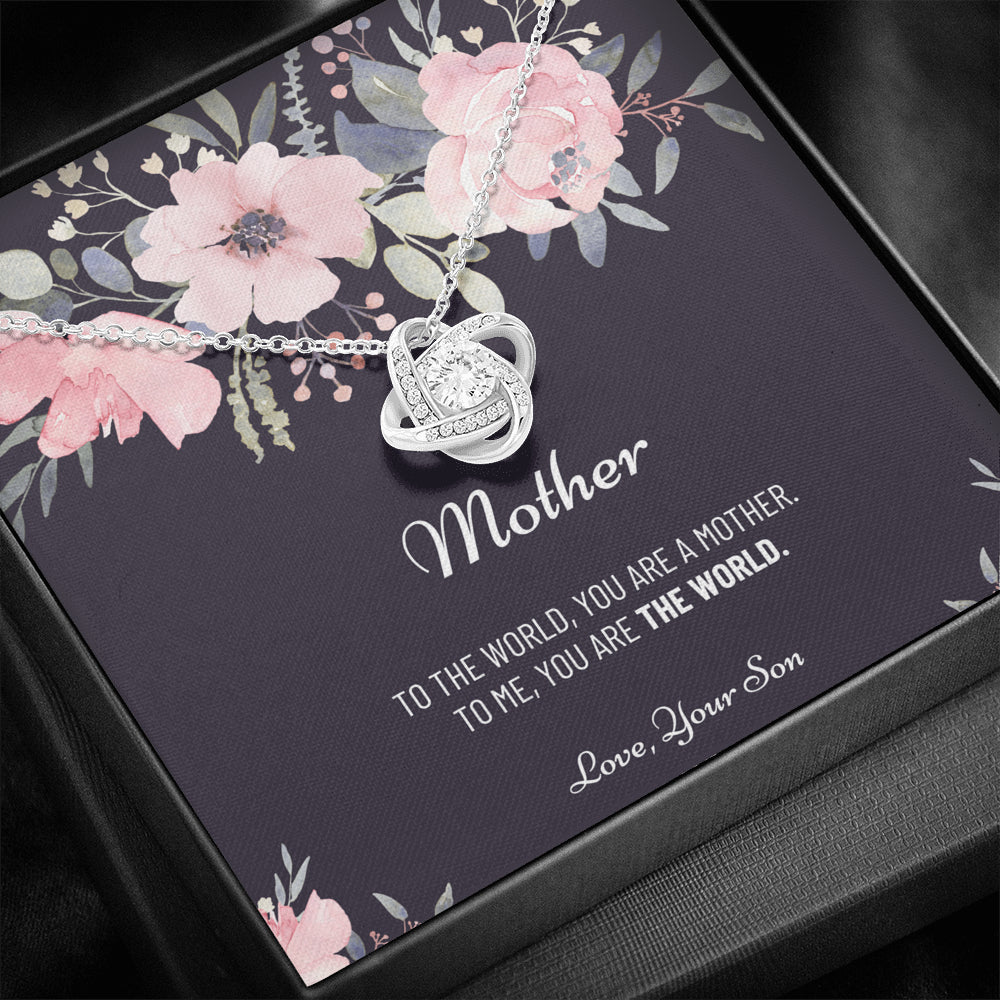 Mom Necklace, Gift from Daughter, Birthday Gift for Mom, Gift for Mother's Day, Love Knot Necklace for Mom, Daughter to Mother Gift