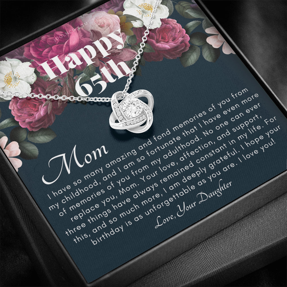 Mother's 65th Birthday Gift | Gift for Mom on her birthday | Gift For Mom from Daughter | Mom Necklace | Best Mom Gift Message Card