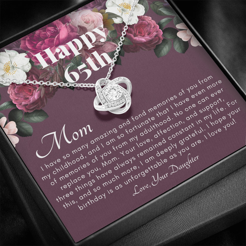 Mother's 65th Birthday Gift | Gift for Mom on her birthday | Gift For Mom from Daughter | Mom Necklace | Best Mom Gift Message Card