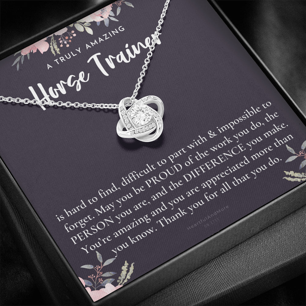 Gift For Horse Trainer, Horse Trainer Gift, Horse Trainer Appreciation Gift, Birthday, Love Knot Necklace