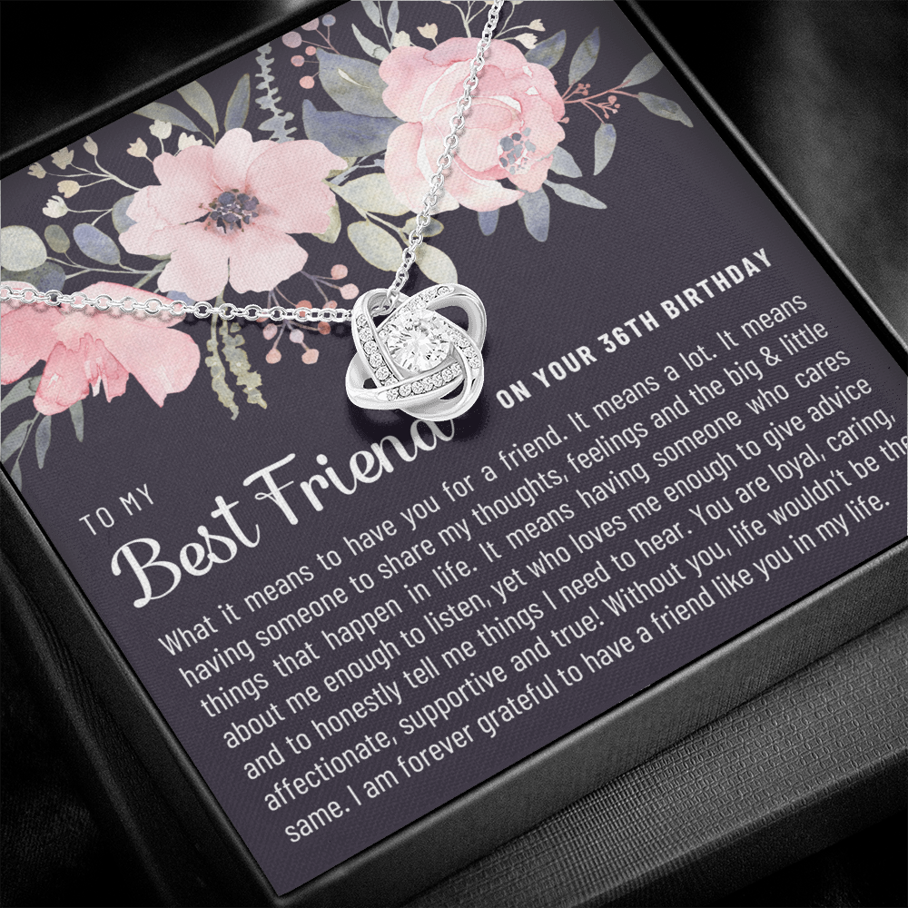 Best Friend 36th Birthday Gift - Love Knot Necklace