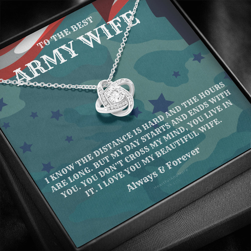 Army Wife Gift, Military Gift Wife, To The Best Army Wife In The World, Army Jewelry, Deployment Necklace, Deployment Gift, Gift for Army Wife